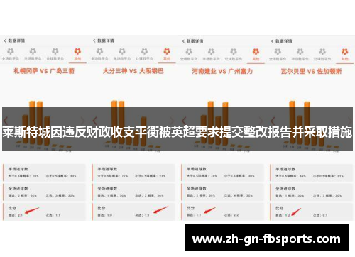 莱斯特城因违反财政收支平衡被英超要求提交整改报告并采取措施